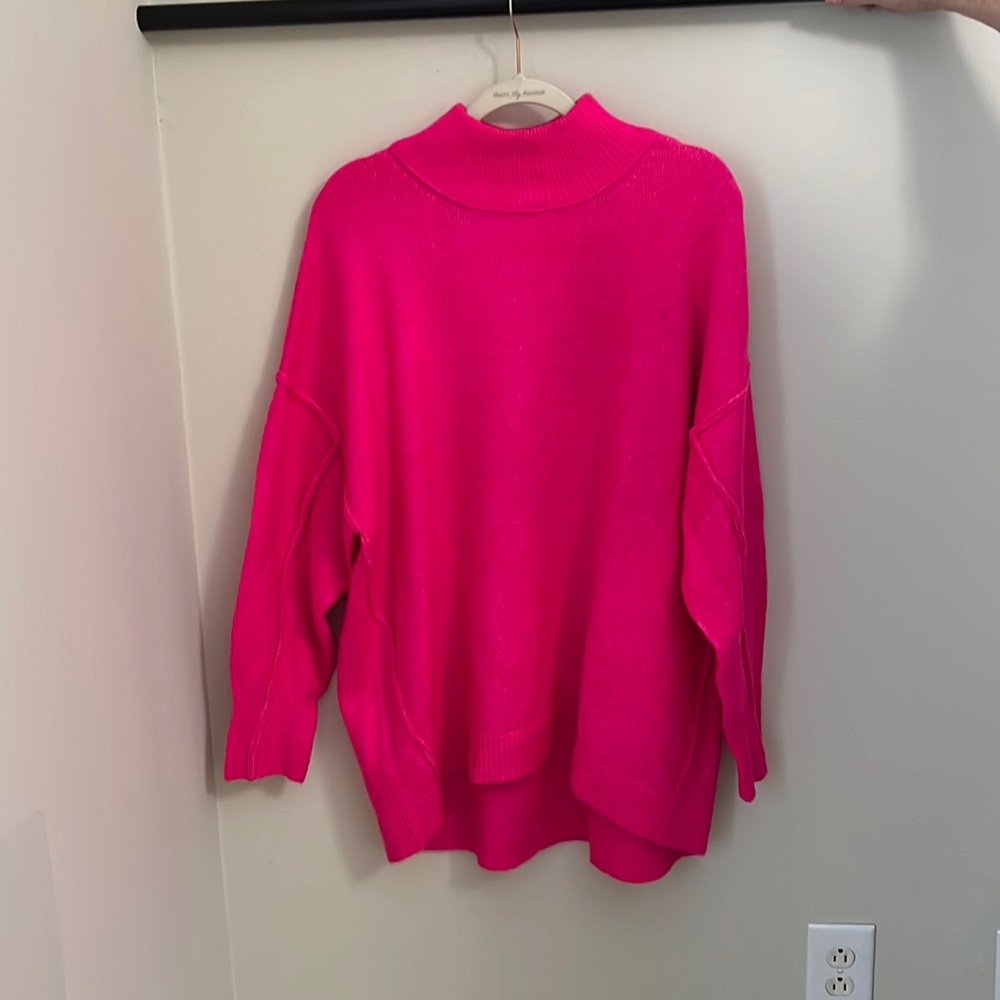 Hot pink oversized sweater by Crown & Ivy